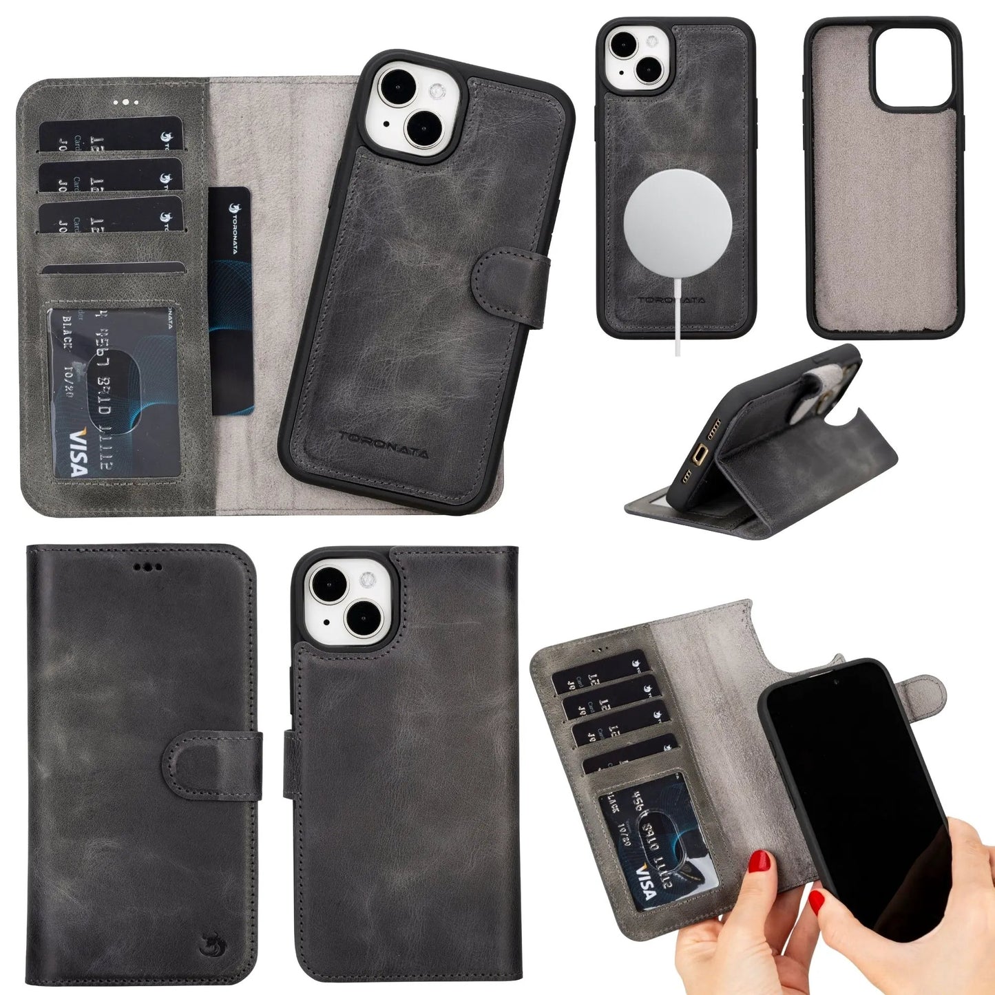 Casper Leather iPhone 14 Plus Wallet Case | MagSafe by TORONATA