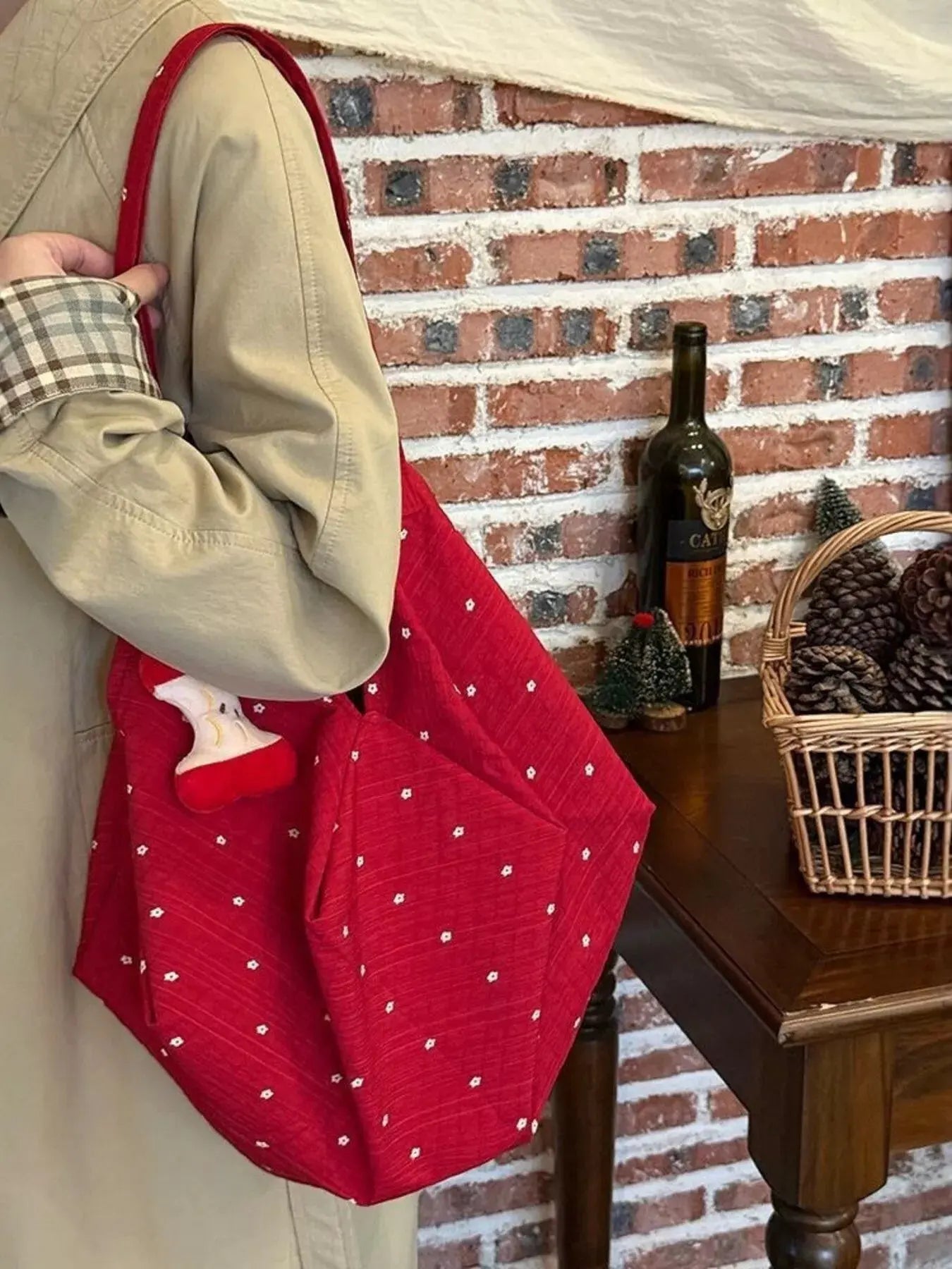 Polka Dot Handbag with Apple Charm by POL