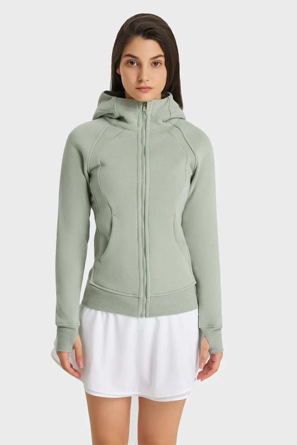 Millennia Zip Up Seam Detail Hooded Sports Jacket by Millennia
