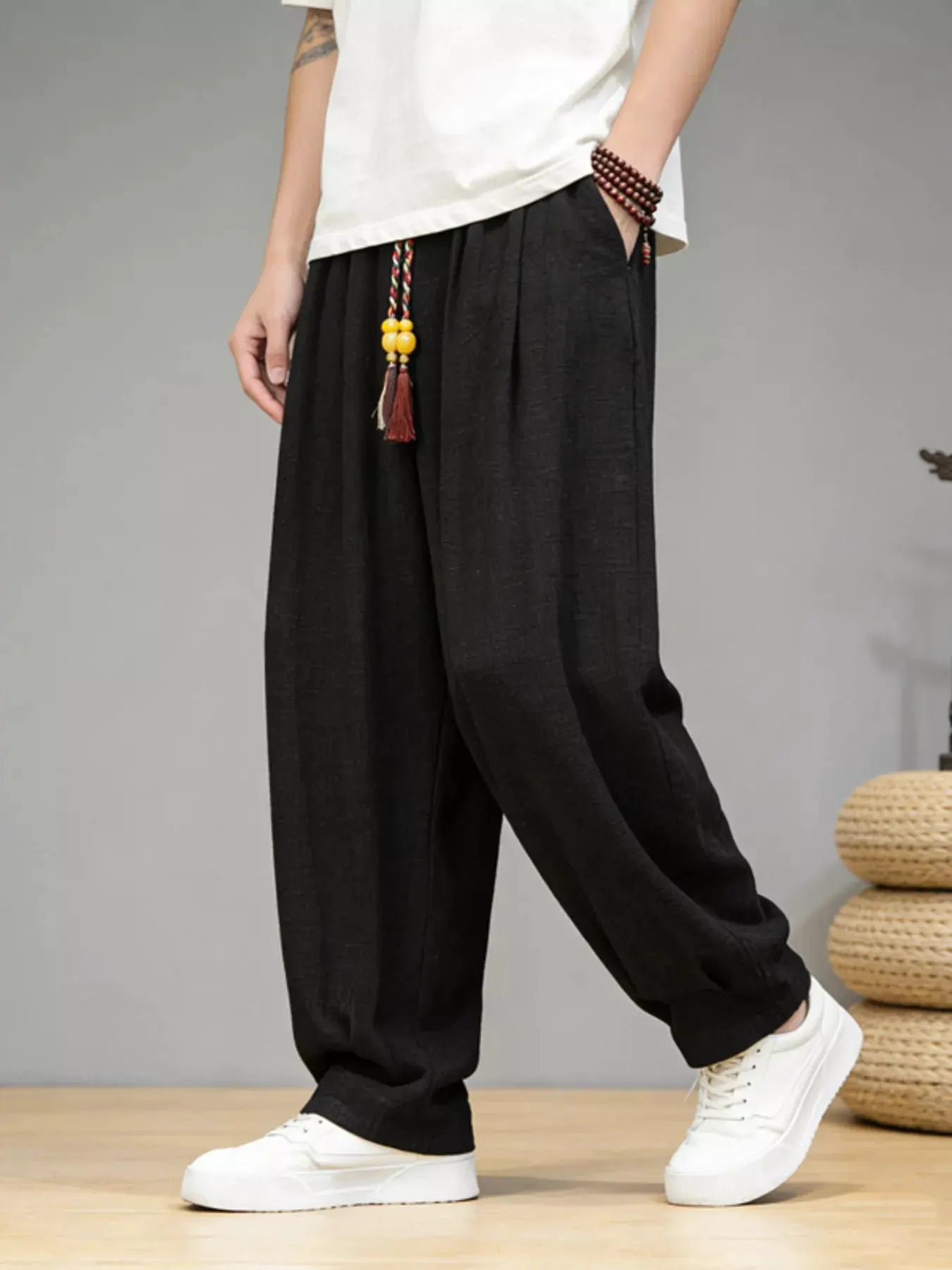 Men's Plus Size Loose Fit Casual Pants by Trendsi