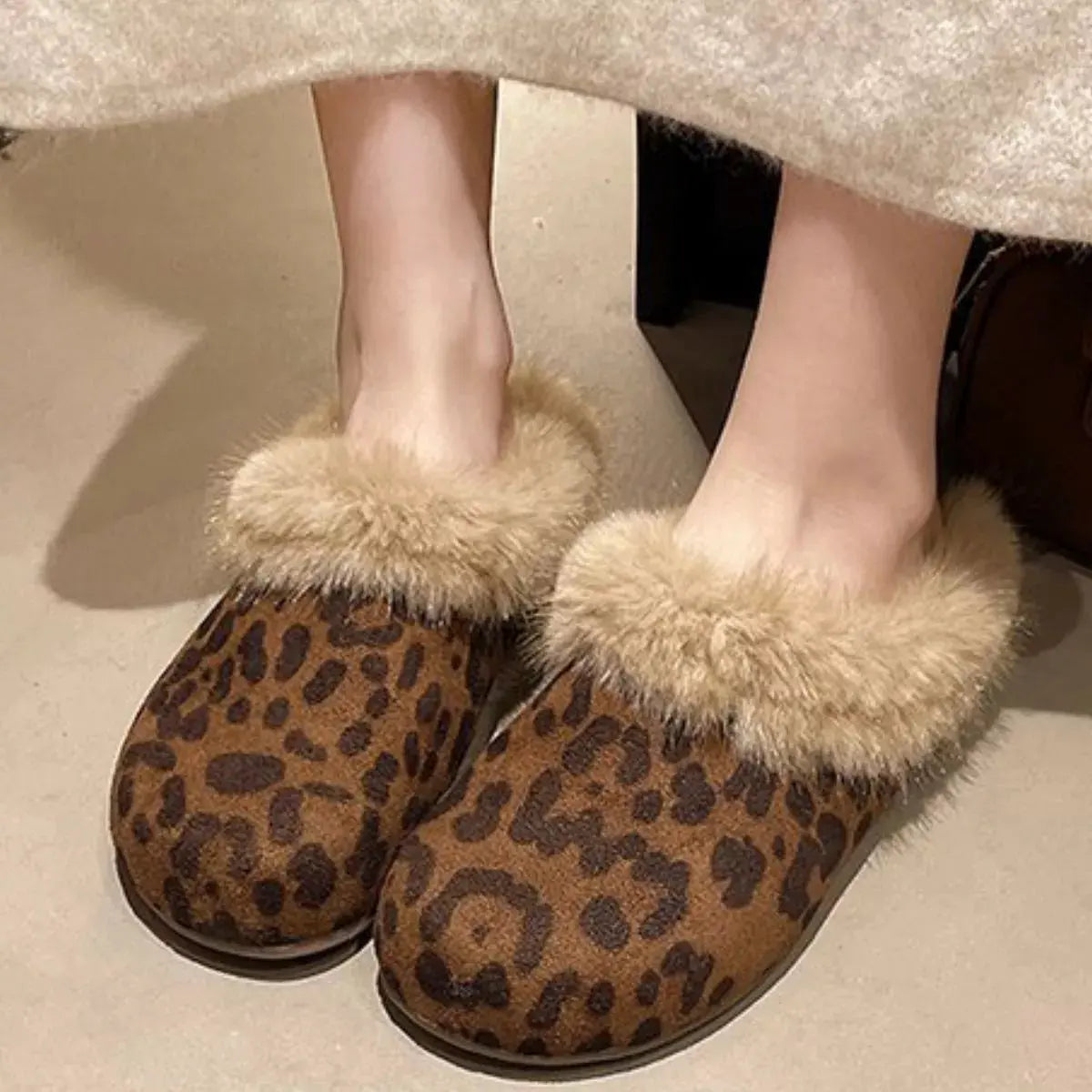 Fuzzy Plush Warm Indoor Slippers by Partnel Label