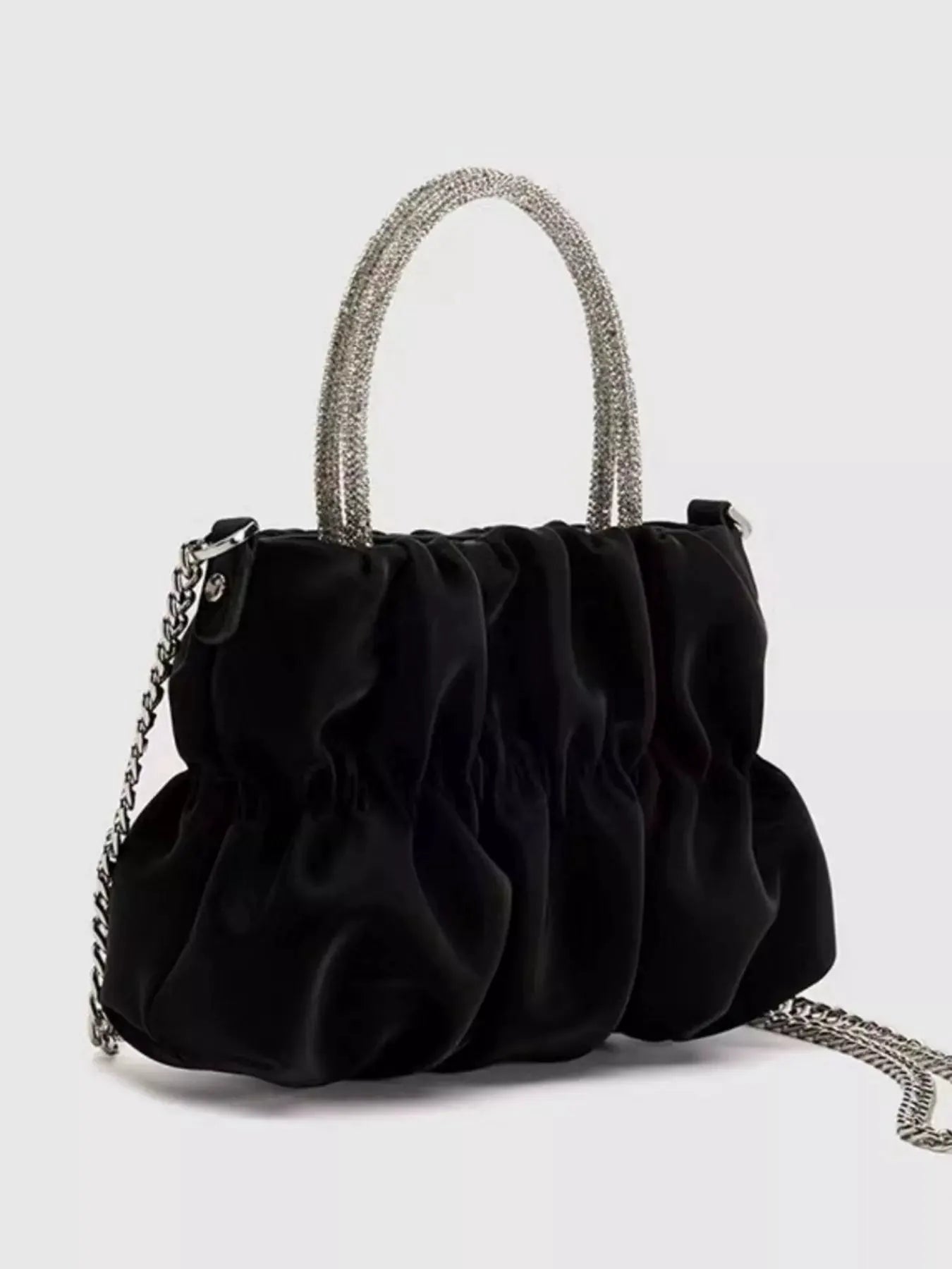 Ruched Chain Crossbody Bag by Partner Label