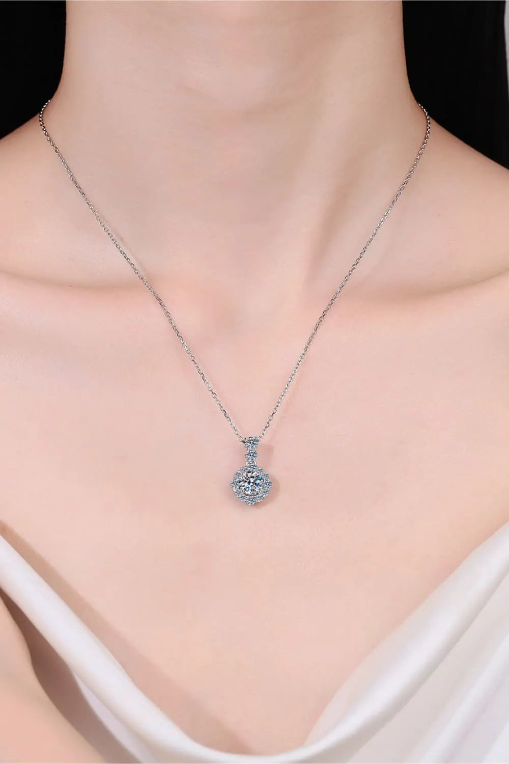 1 Carat Moissanite 925 Sterling Silver Necklace by Partner Labels