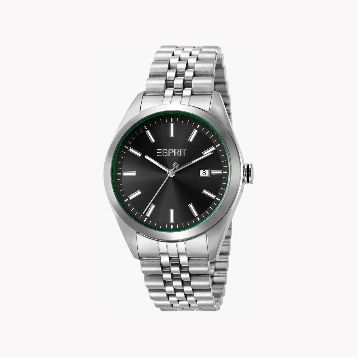 Esprit Men's Silver Stainless Steel Watch, Black Dial | Es1g173m0065 by ESPRIT