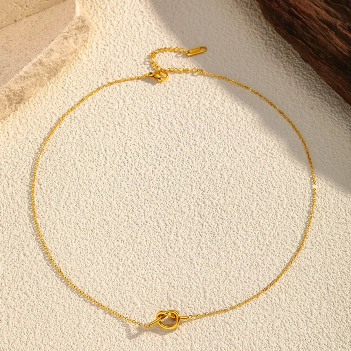 18K Gold-Plated Knot Pendant Necklace by Partner Labels