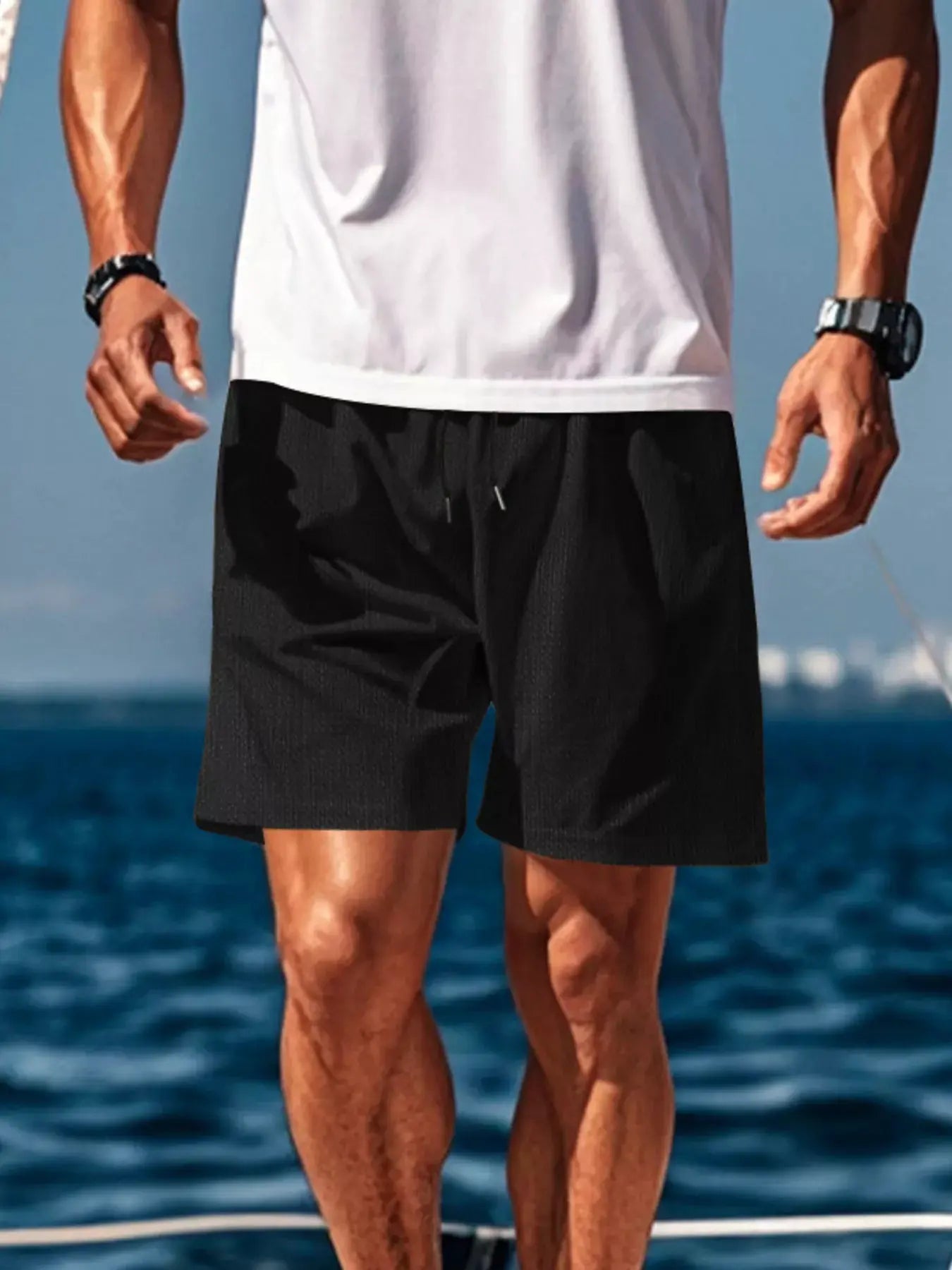 Men's Drawstring Causal Shorts by Trendsi