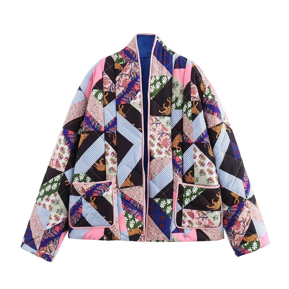 Women's Quilted Jacket Patchwork Geometric Animal Print BYMANYC ® New York CONTEMPORARY VIBRANT BOHO OUTERWEAR - New Collection by BYMANYC ® New York