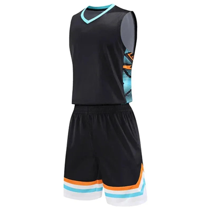 Youth Mens Custom Basketball Jersey Set Quick Dry Breathable Vest and Shorts Personalized Name Number Print by Vimost Shop