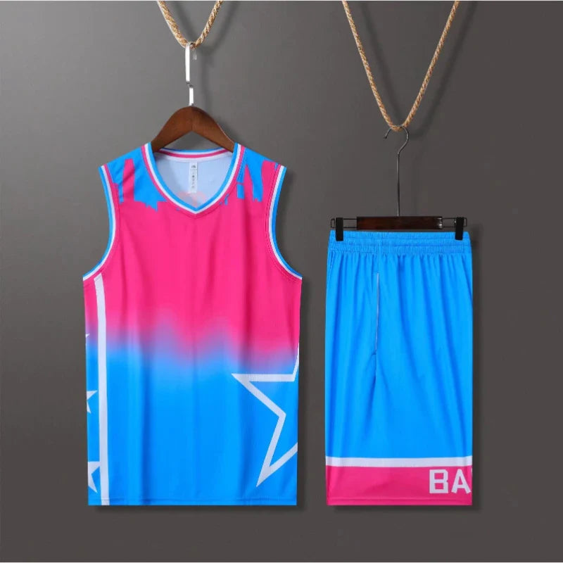 Custom Basketball Jersey Set Star Design Team Uniform for Men Women Kids-1