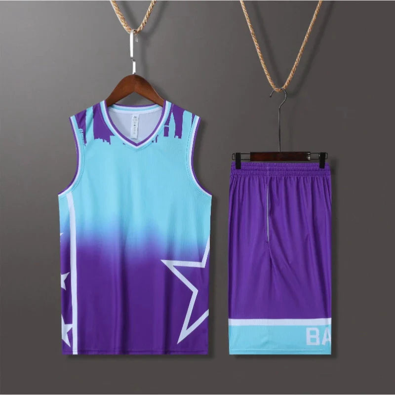 Custom Basketball Jersey Set Star Design Team Uniform for Men Women Kids-5
