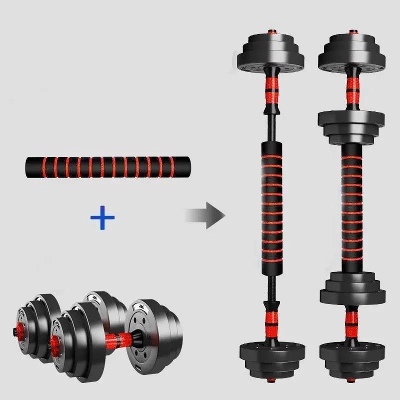 5-44lbs Adjustable Dumbbell to Barbell Set, Anti-Slip Grip, Versatile Home Gym Fitness Strength Training Barbell Weight Plates by Equanimity Essence.