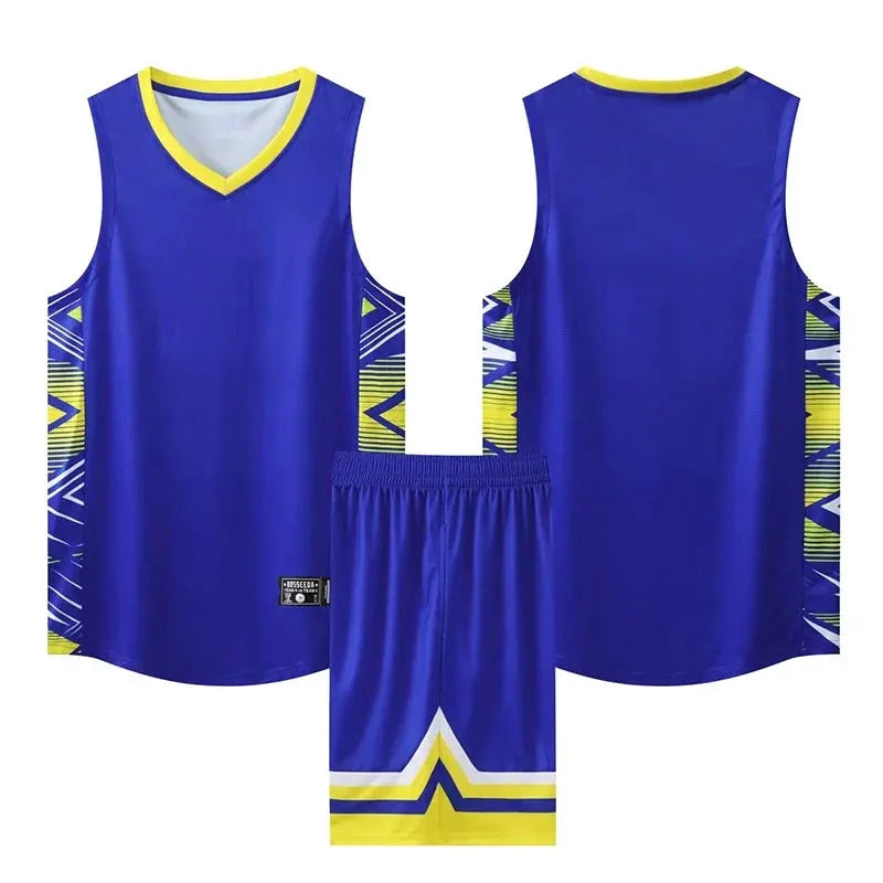 Youth Mens Custom Basketball Jersey Set Quick Dry Breathable Vest and Shorts Personalized Name Number Print by Vimost Shop