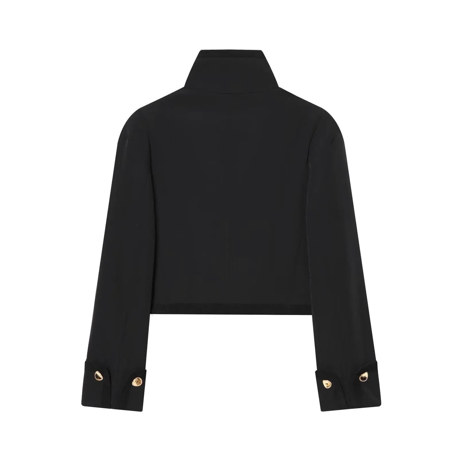 Women's Jacket Black High Collar Cropped BYMANYC ® New York SOHO GOLD BUTTON CROPPED BLAZER - New Collection by BYMANYC ® New York