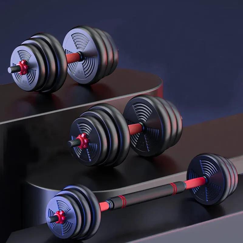 5-44lbs Adjustable Dumbbell to Barbell Set, Anti-Slip Grip, Versatile Home Gym Fitness Strength Training Barbell Weight Plates by Equanimity Essence.