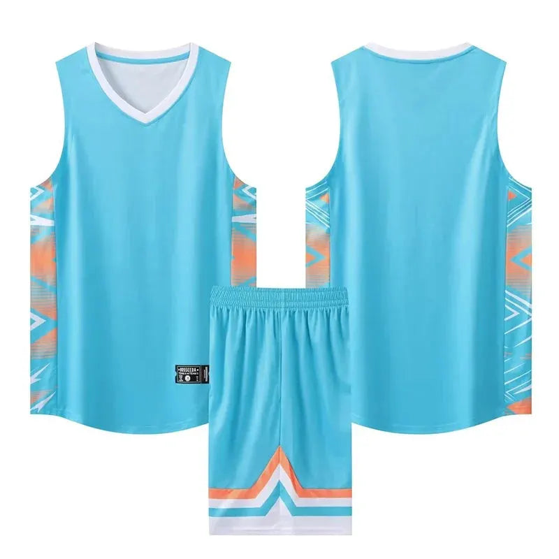 Youth Mens Custom Basketball Jersey Set Quick Dry Breathable Vest and Shorts Personalized Name Number Print by Vimost Shop