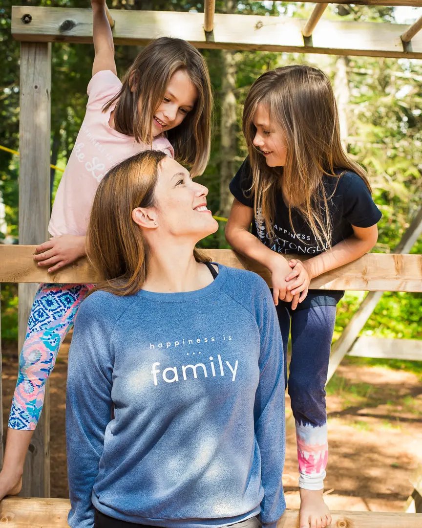 Women's Family Crew Sweatshirt, Heather Navy by Family & Friends Collection