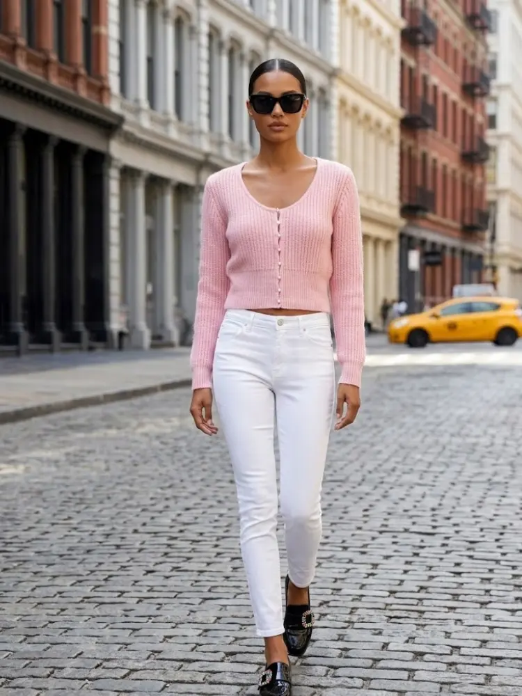ASTOR Women's Pearl Button Cardigan Prêt-à-Porter BYMANYC ® New York by BYMANYC ® New York