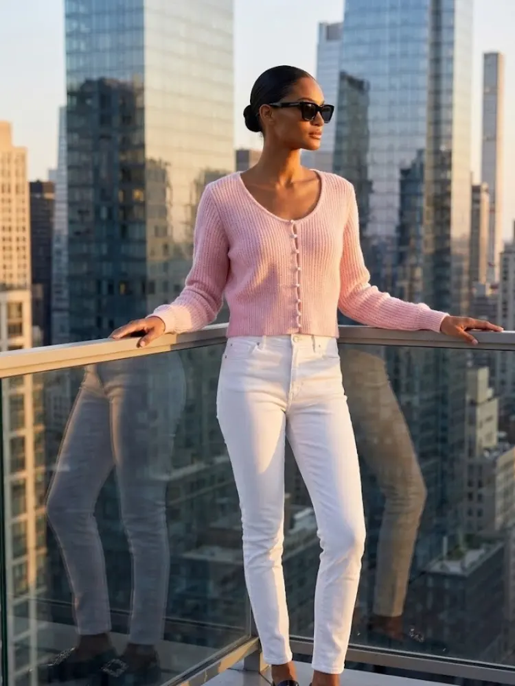 ASTOR Women's Pearl Button Cardigan Prêt-à-Porter BYMANYC ® New York by BYMANYC ® New York