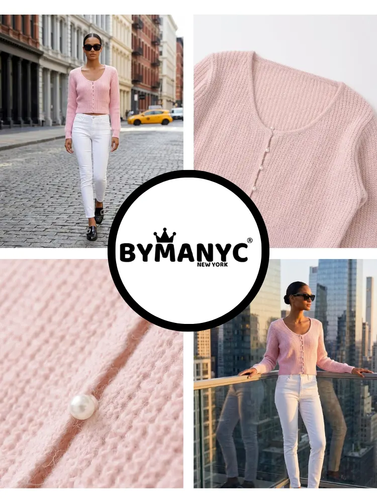ASTOR Women's Pearl Button Cardigan Prêt-à-Porter BYMANYC ® New York by BYMANYC ® New York