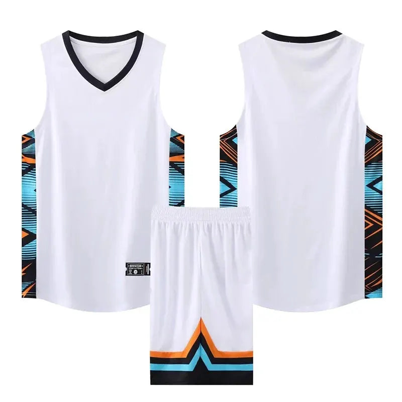 Youth Mens Custom Basketball Jersey Set Quick Dry Breathable Vest and Shorts Personalized Name Number Print by Vimost Shop