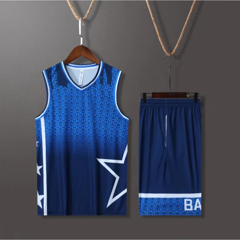 Custom Basketball Jersey Set Star Design Team Uniform for Men Women Kids-4