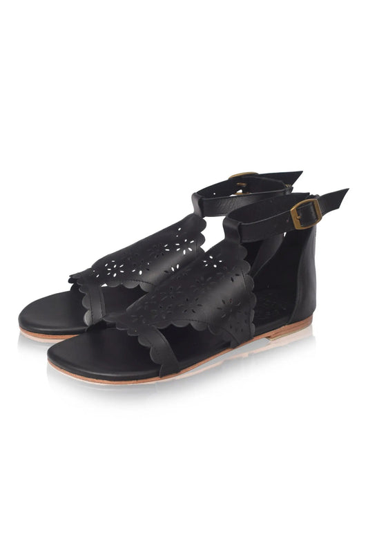 Al Fresco Cut-Out Leather Sandals by ELF