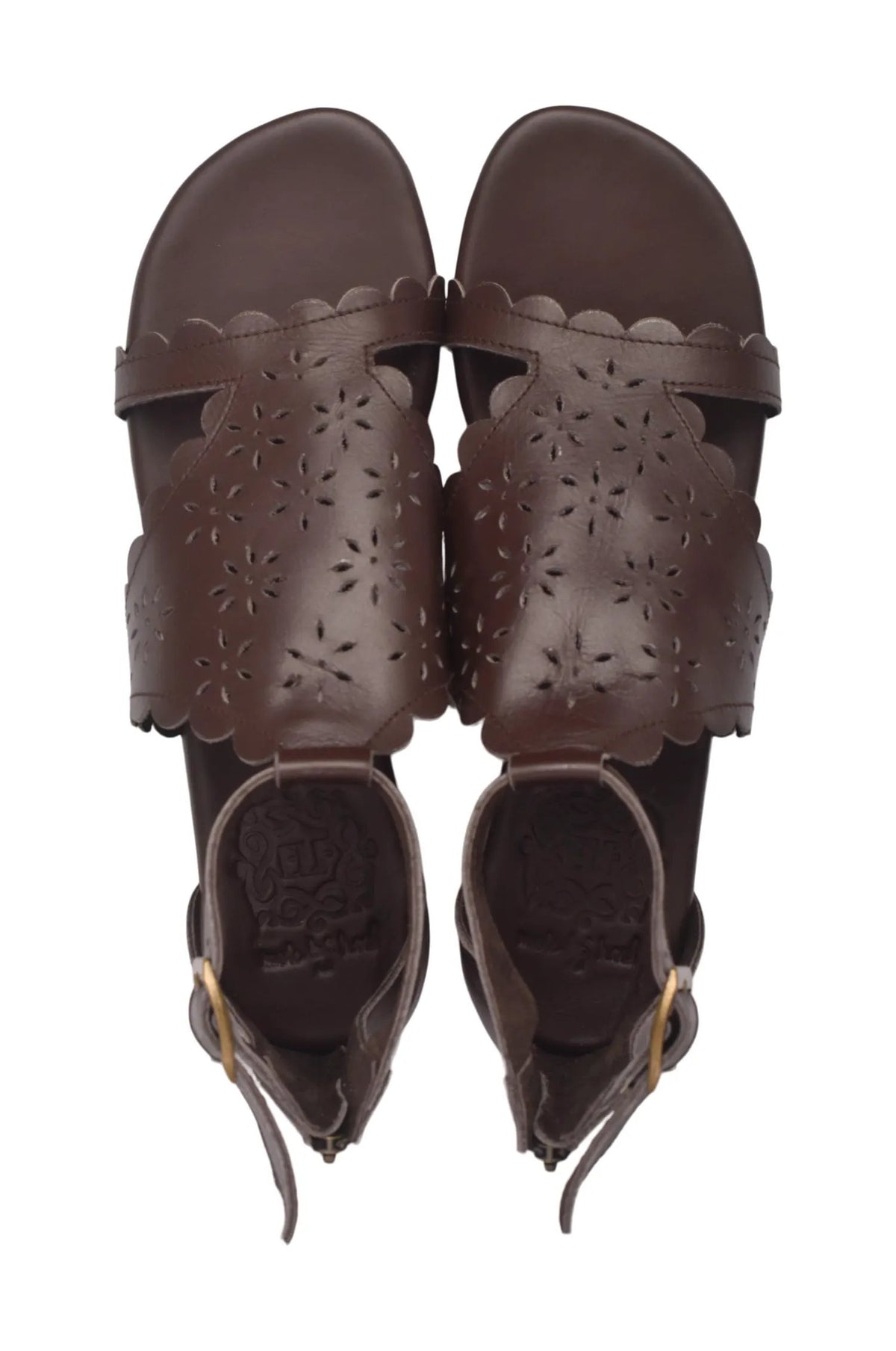 Al Fresco Cut-Out Leather Sandals (Sz. 7.5) by ELF