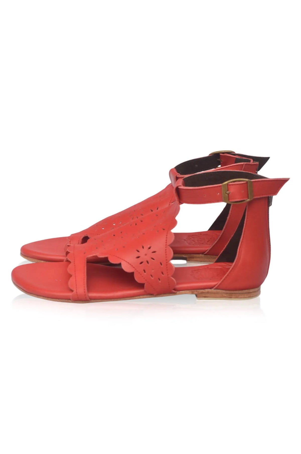 Al Fresco Cut-Out Leather Sandals (Sz. 7.5) by ELF