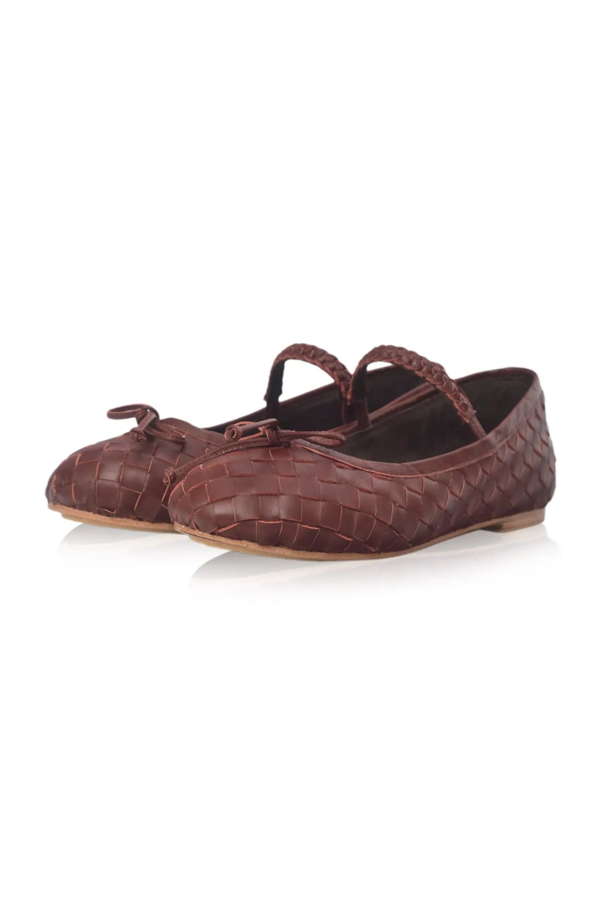 Marisol Woven Leather Ballet Flats by ELF