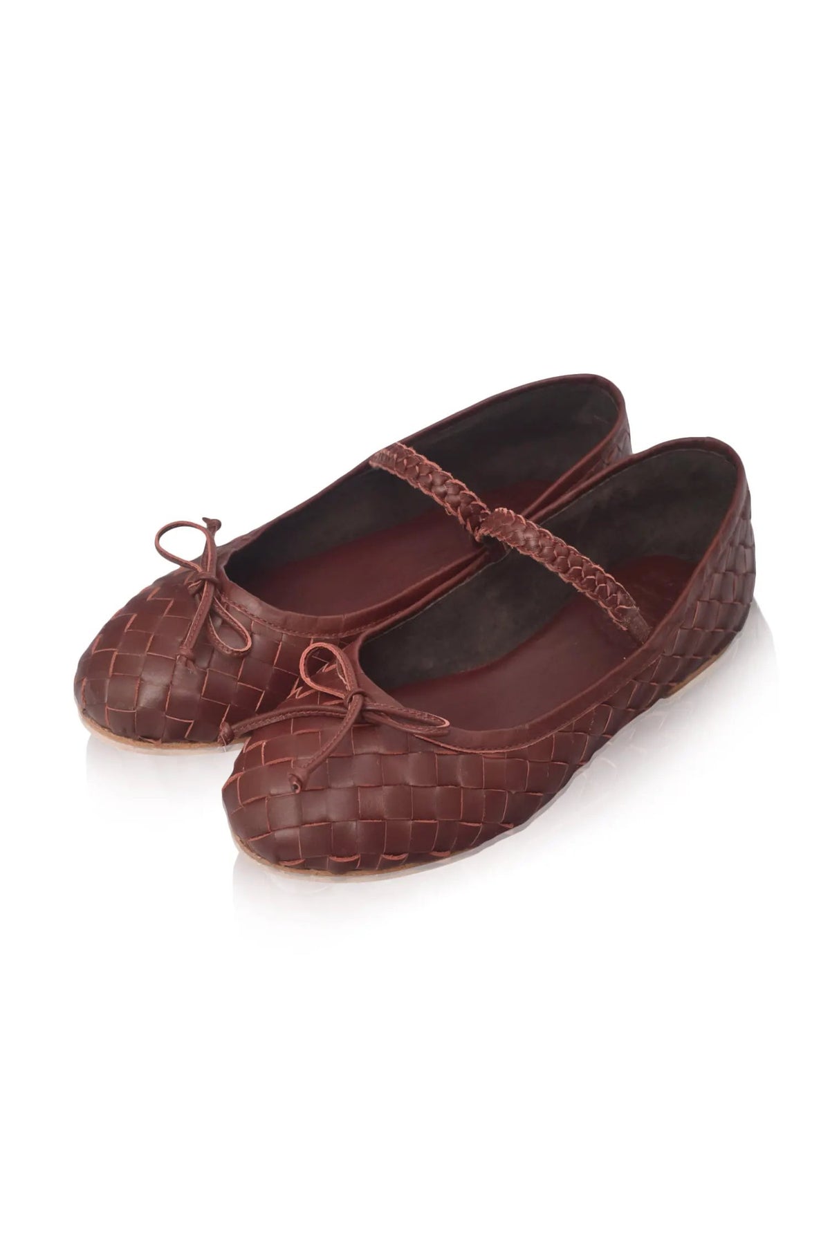 Marisol Woven Leather Ballet Flats by ELF