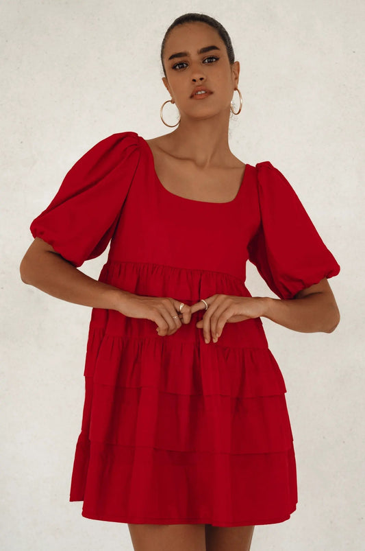 Andrea Babydoll Cotton Mini Dress (Sale) by ELF