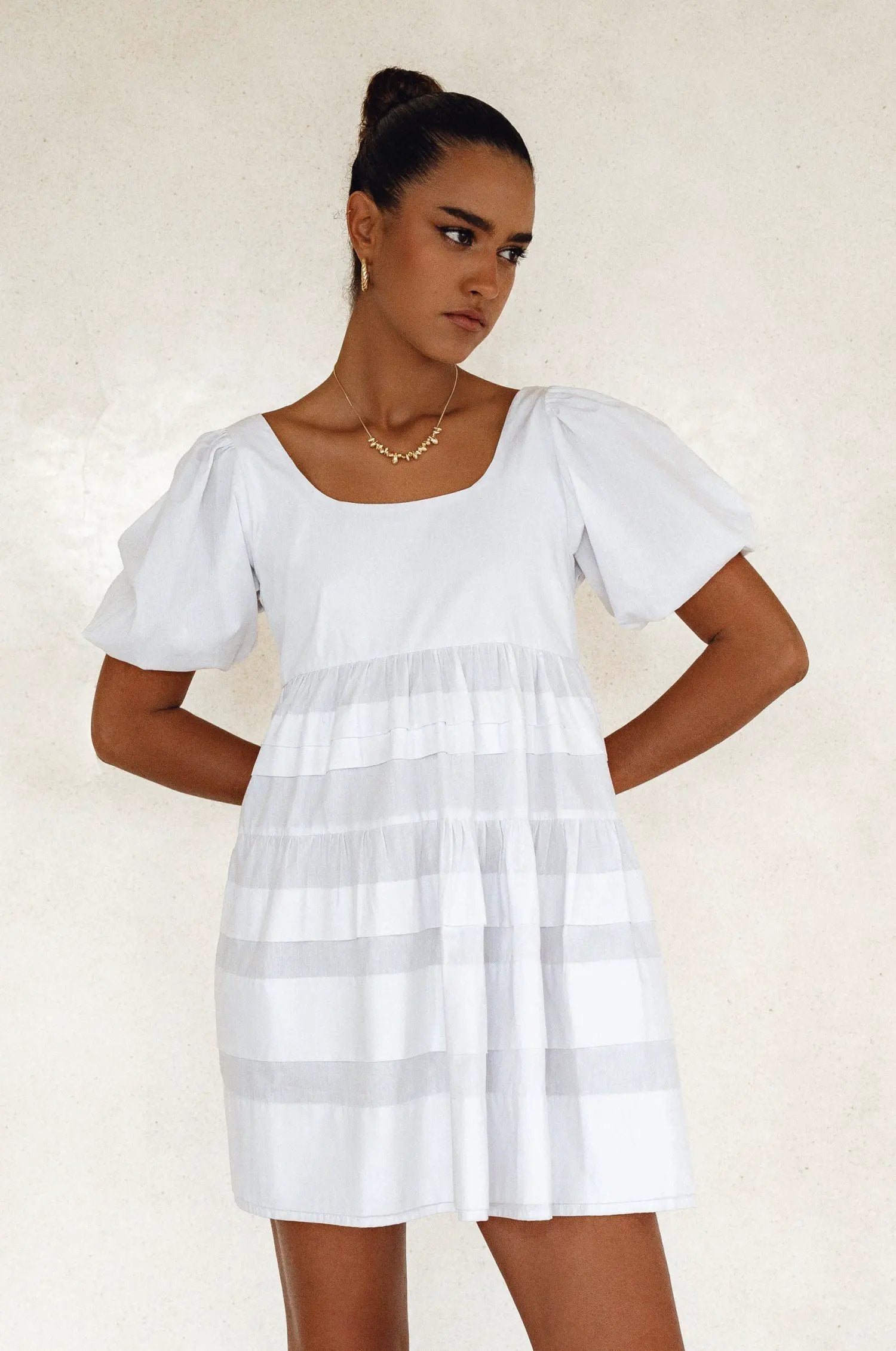 Andrea Babydoll Cotton Mini Dress (Sale) by ELF