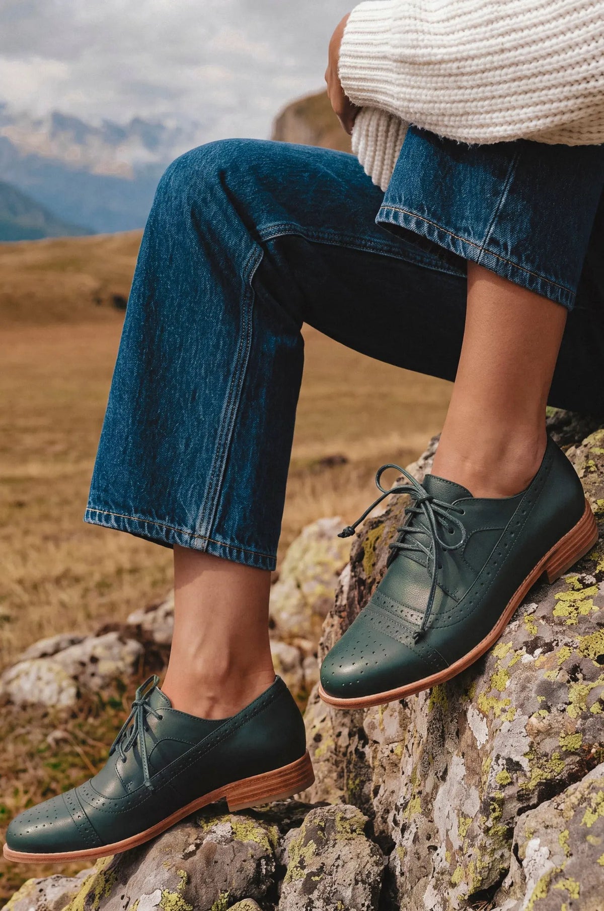 Aspen Brogue Leather Oxfords by ELF