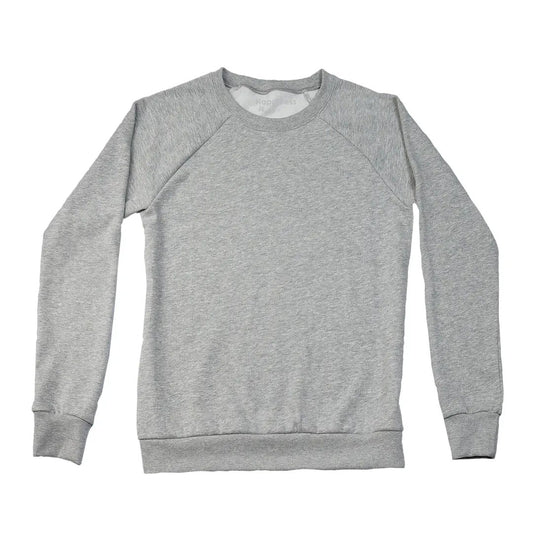 Women's Plain Crew Sweatshirt, Heather Grey by Coloured Blanks