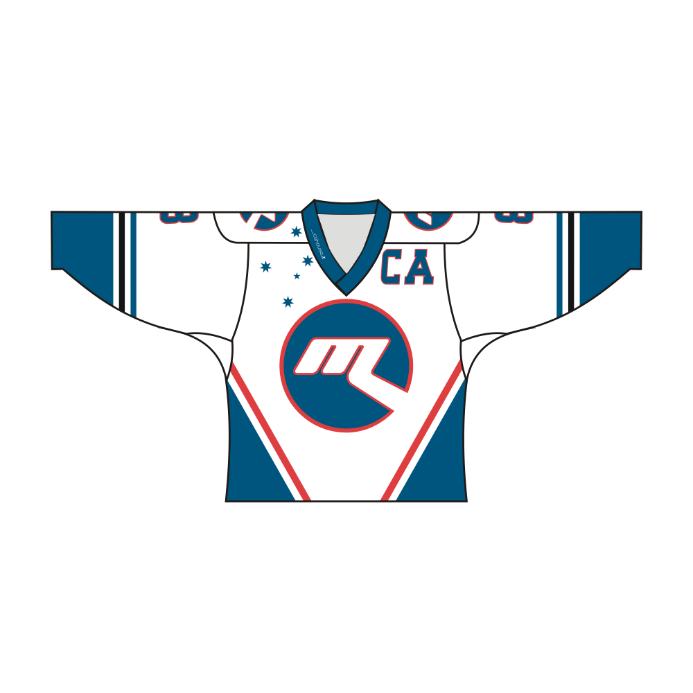 Custom Blue White CA Team Hockey Jersey-2