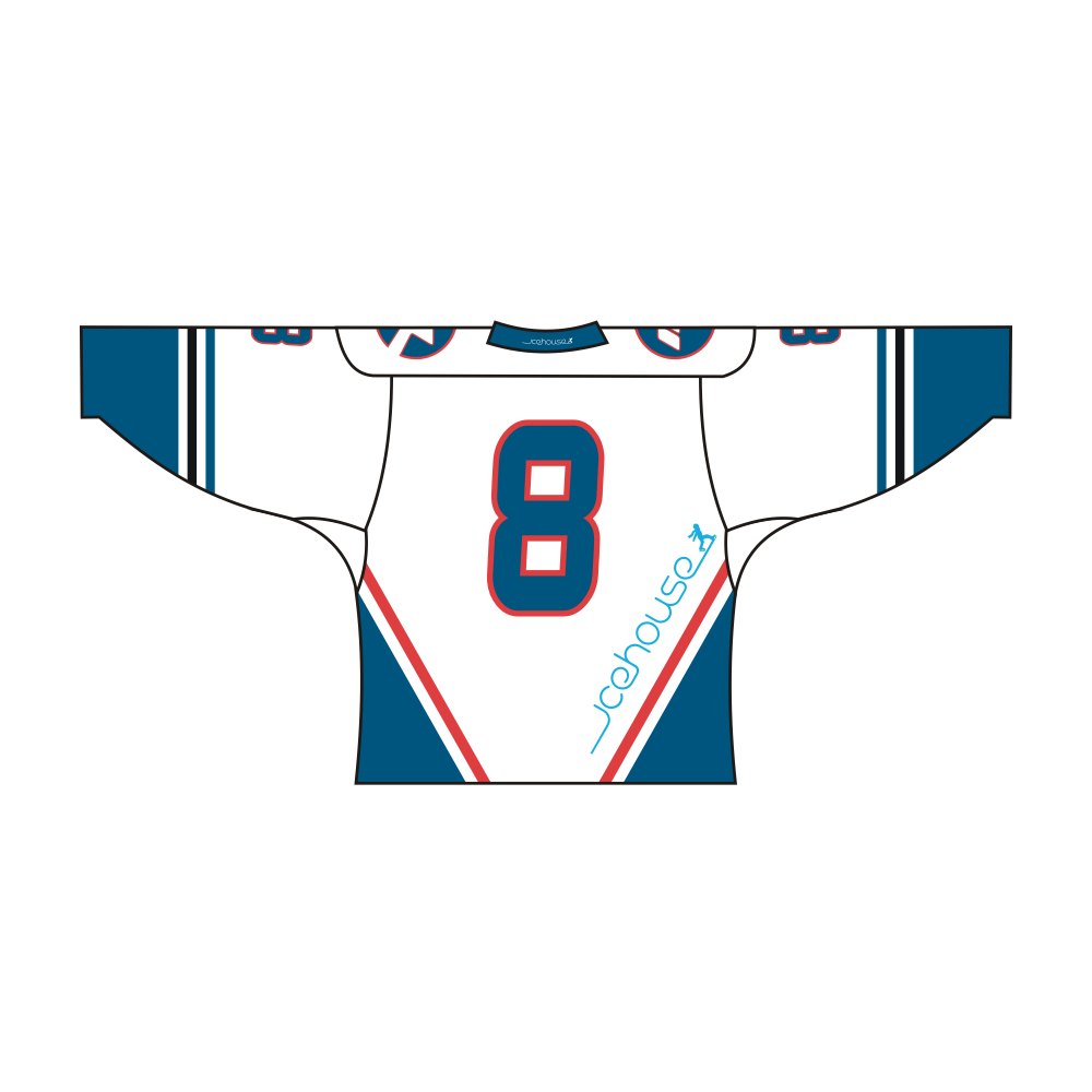 Custom Blue White CA Team Hockey Jersey-3