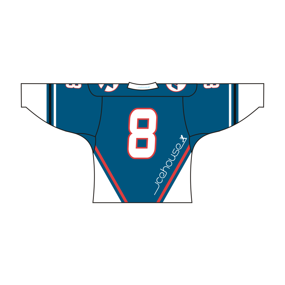 Custom Blue White CA Team Hockey Jersey-1