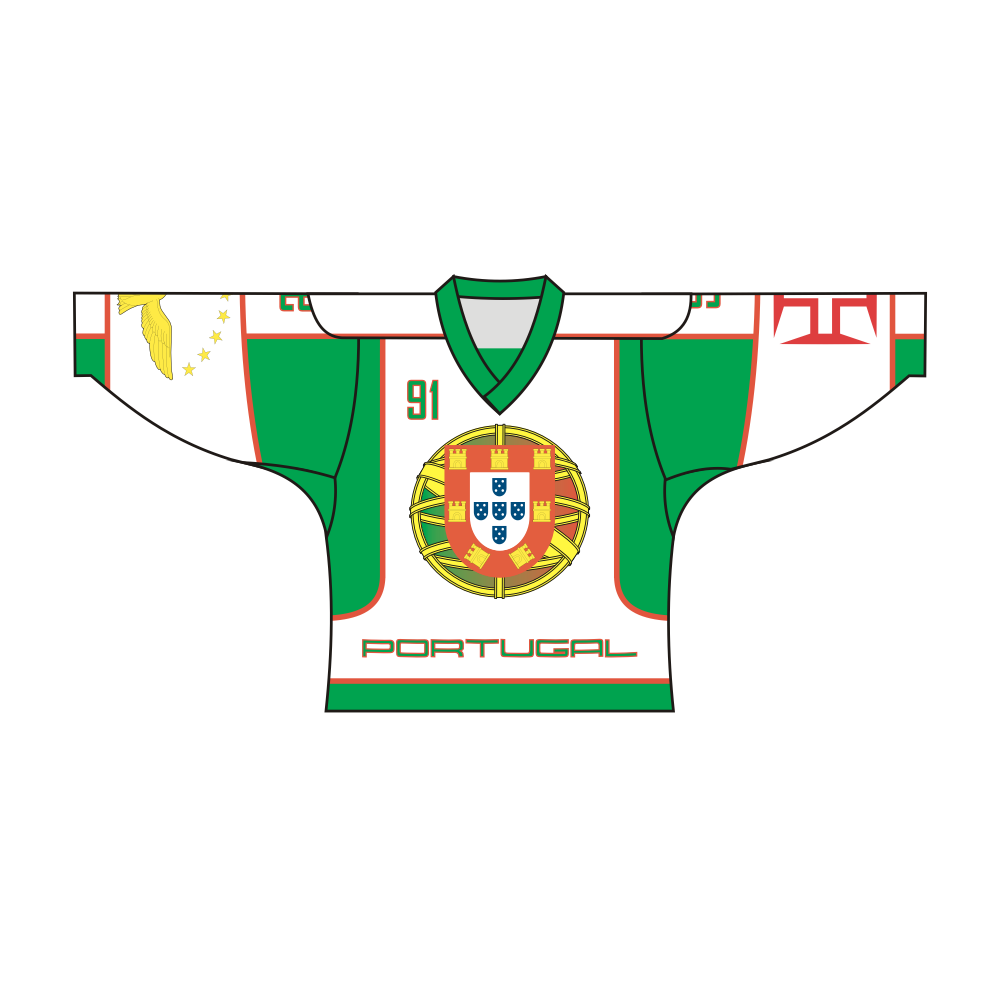 Custom Portugal Madeira Azores Hockey Jersey-5