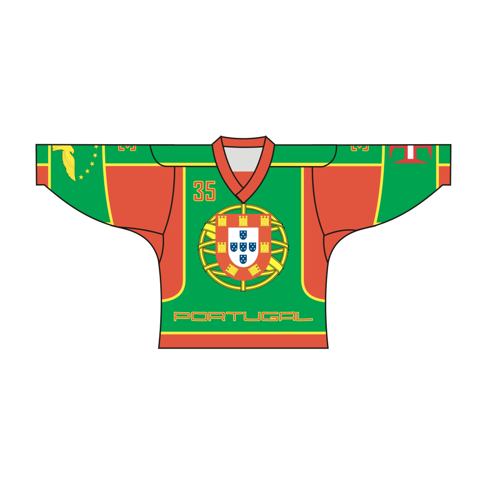 Custom Portugal Madeira Azores Hockey Jersey-7