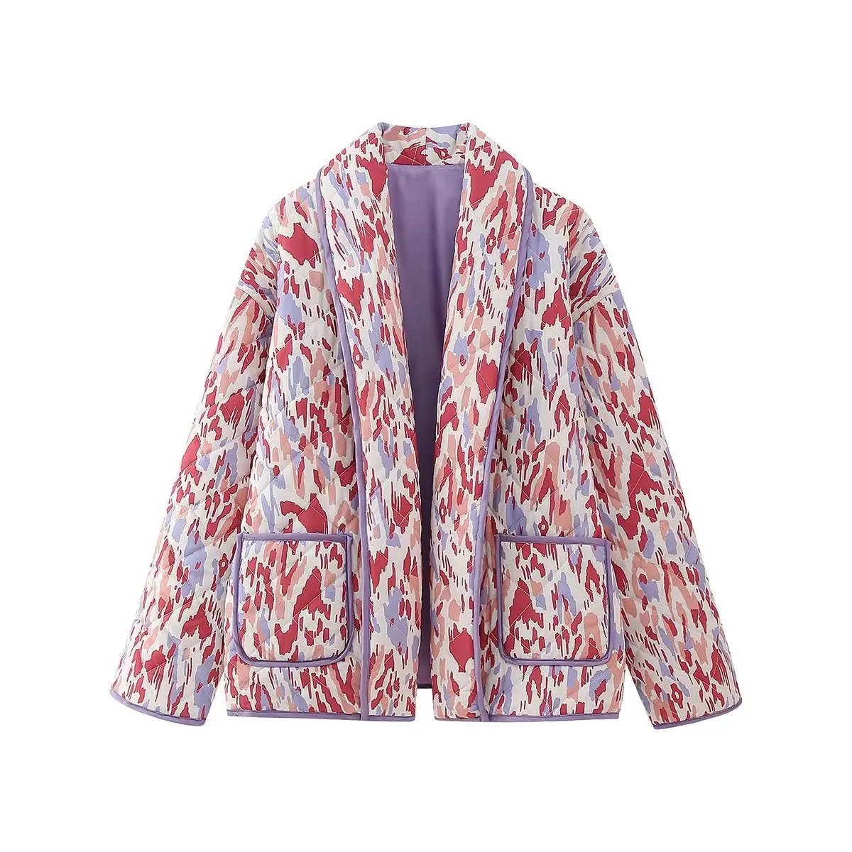 Women's Quilted Jacket Abstract Pastel Printed BYMANYC ® New York CONTEMPORARY ELEGANT CASUAL OUTERWEAR - New Collection by BYMANYC ® New York