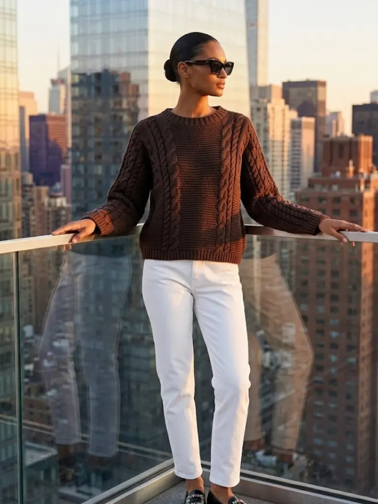 BOWERY Women's Cable-Knit Sweater Prêt-à-Porter BYMANYC ® New York by BYMANYC ® New York