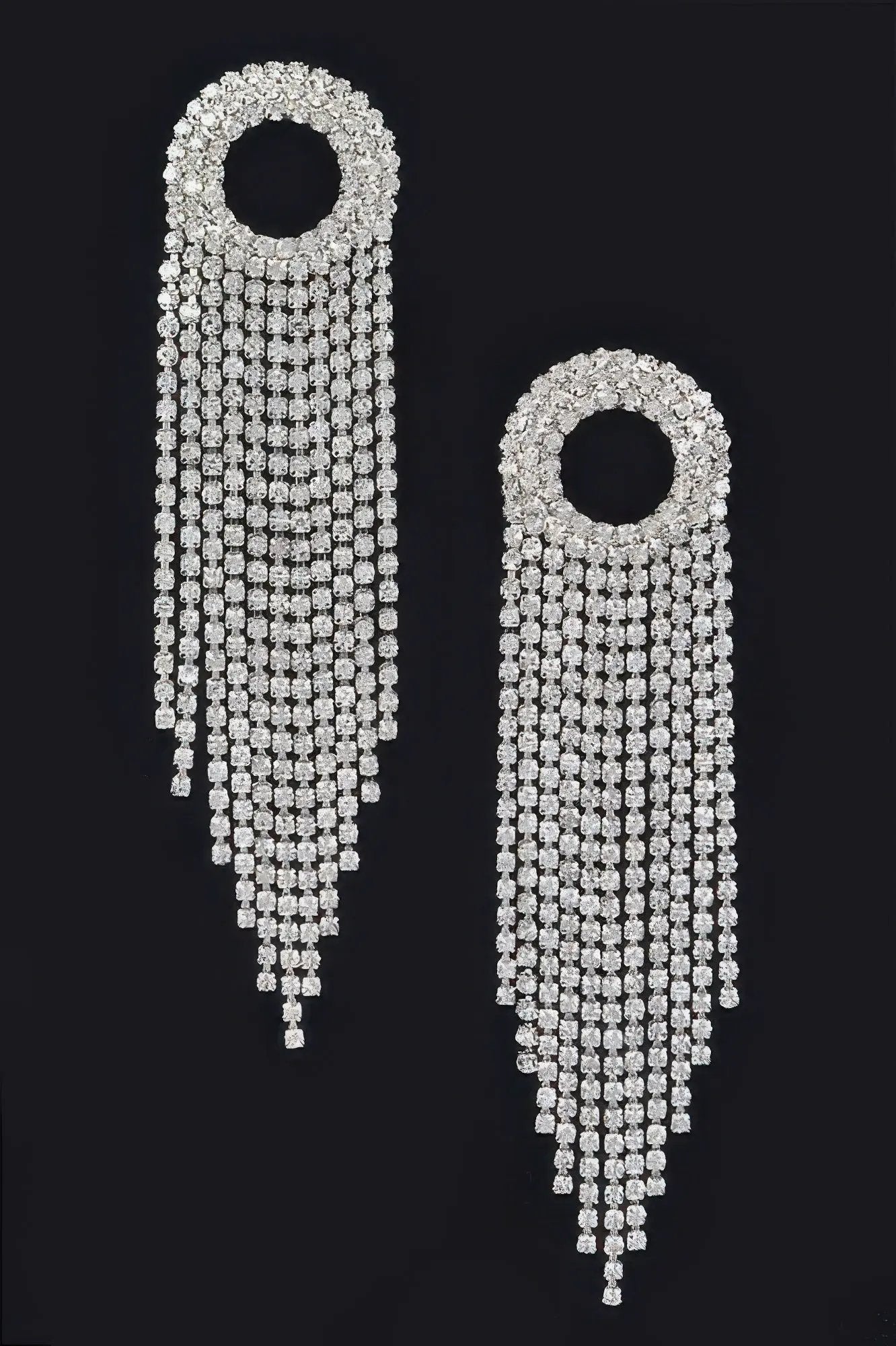 BROADWAY Rhinestone Fringe Drop Earrings: NYFW BYMANYC ® New York by BYMANYC ® New York
