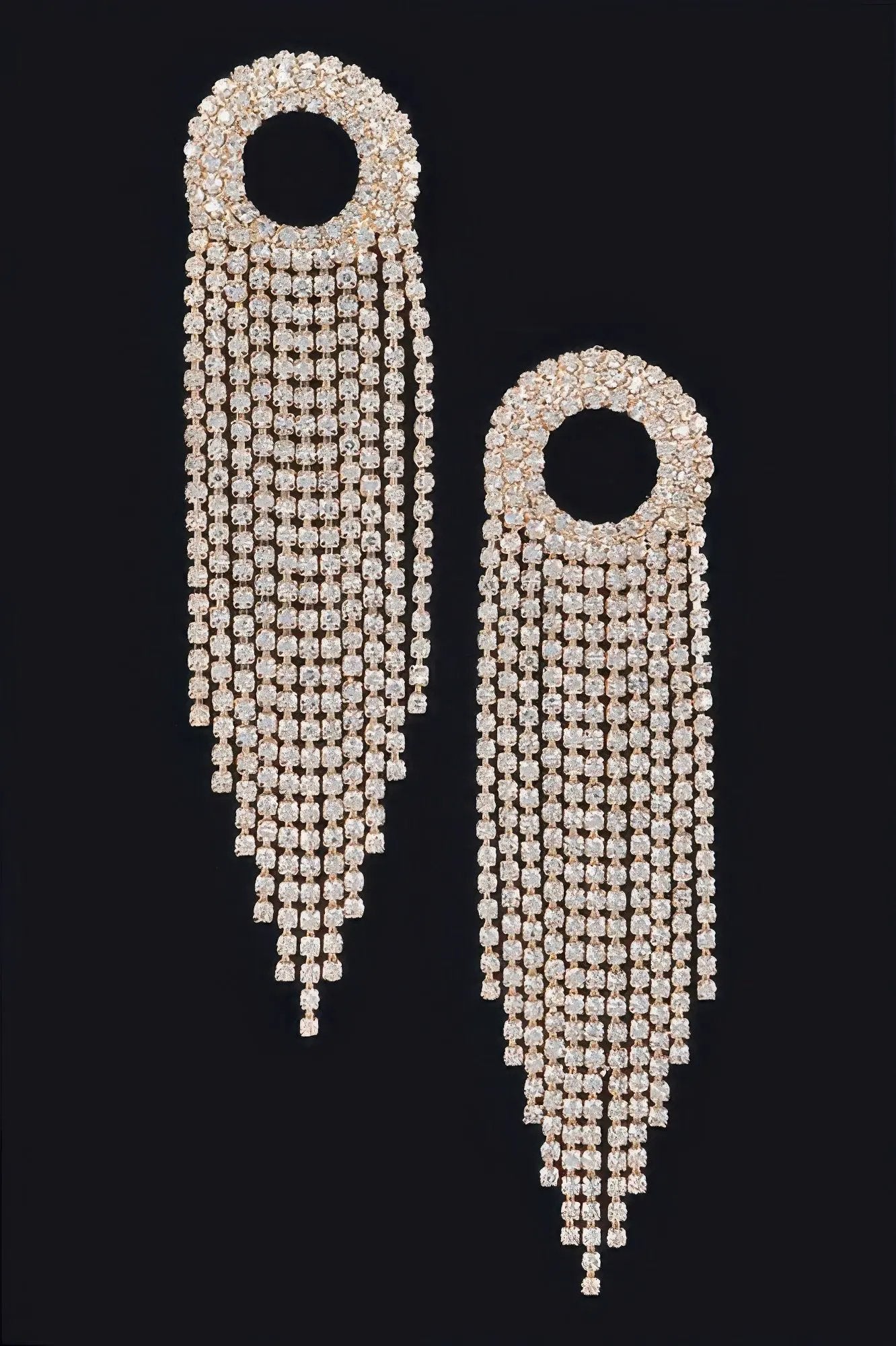 BROADWAY Rhinestone Fringe Drop Earrings: NYFW BYMANYC ® New York by BYMANYC ® New York