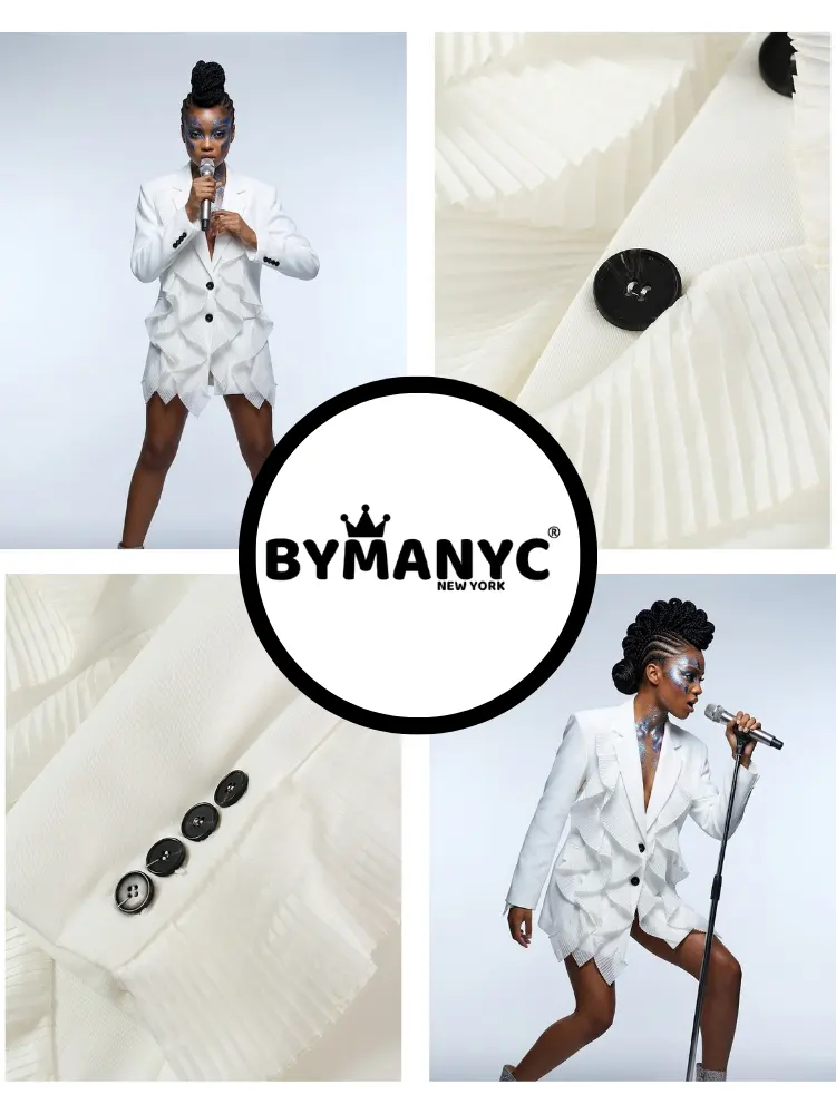 BRYANT Pleated Ruffle Blazer | Couture BYMANYC ® New York by BYMANYC ® New York