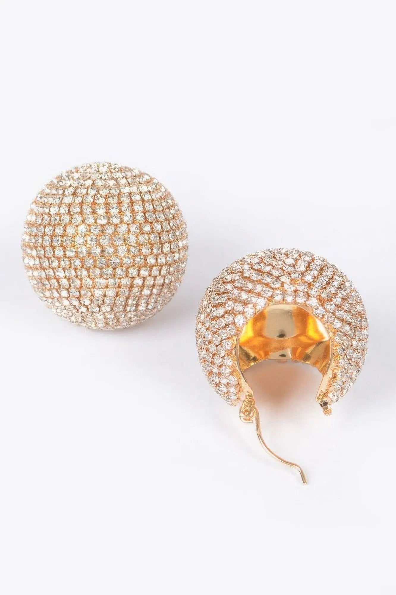 BRYANT Polished Rhinestone Round Earrings: NYFW BYMANYC ® New York by BYMANYC ® New York