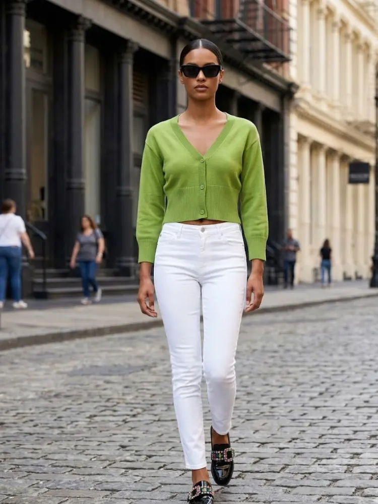 BRYANT Women's Green Knit Cardigan Prêt-à-Porter BYMANYC ® New York by BYMANYC ® New York