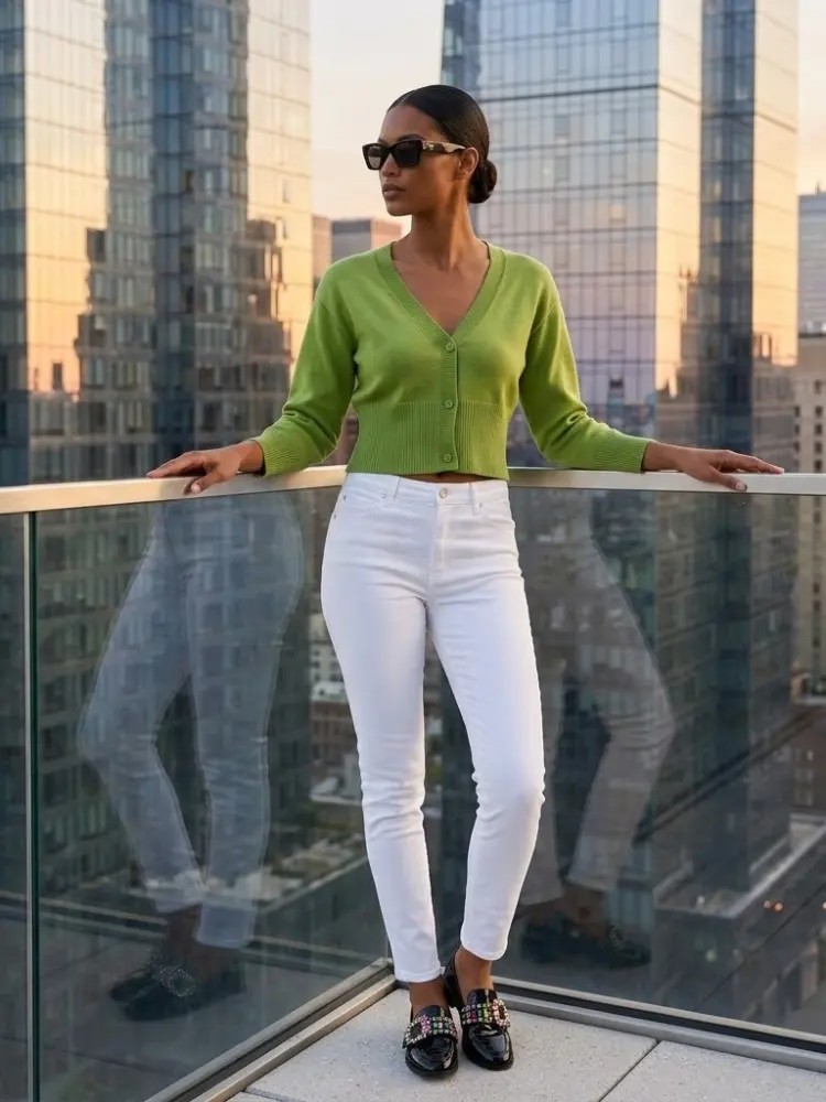 BRYANT Women's Green Knit Cardigan Prêt-à-Porter BYMANYC ® New York by BYMANYC ® New York