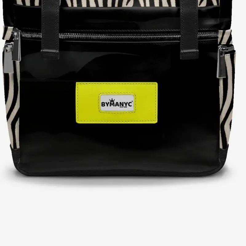 BYMANYC ® New York – NYC COUTURE Backpack in Zebra Print & Neon Yellow by BYMANYC ® New York