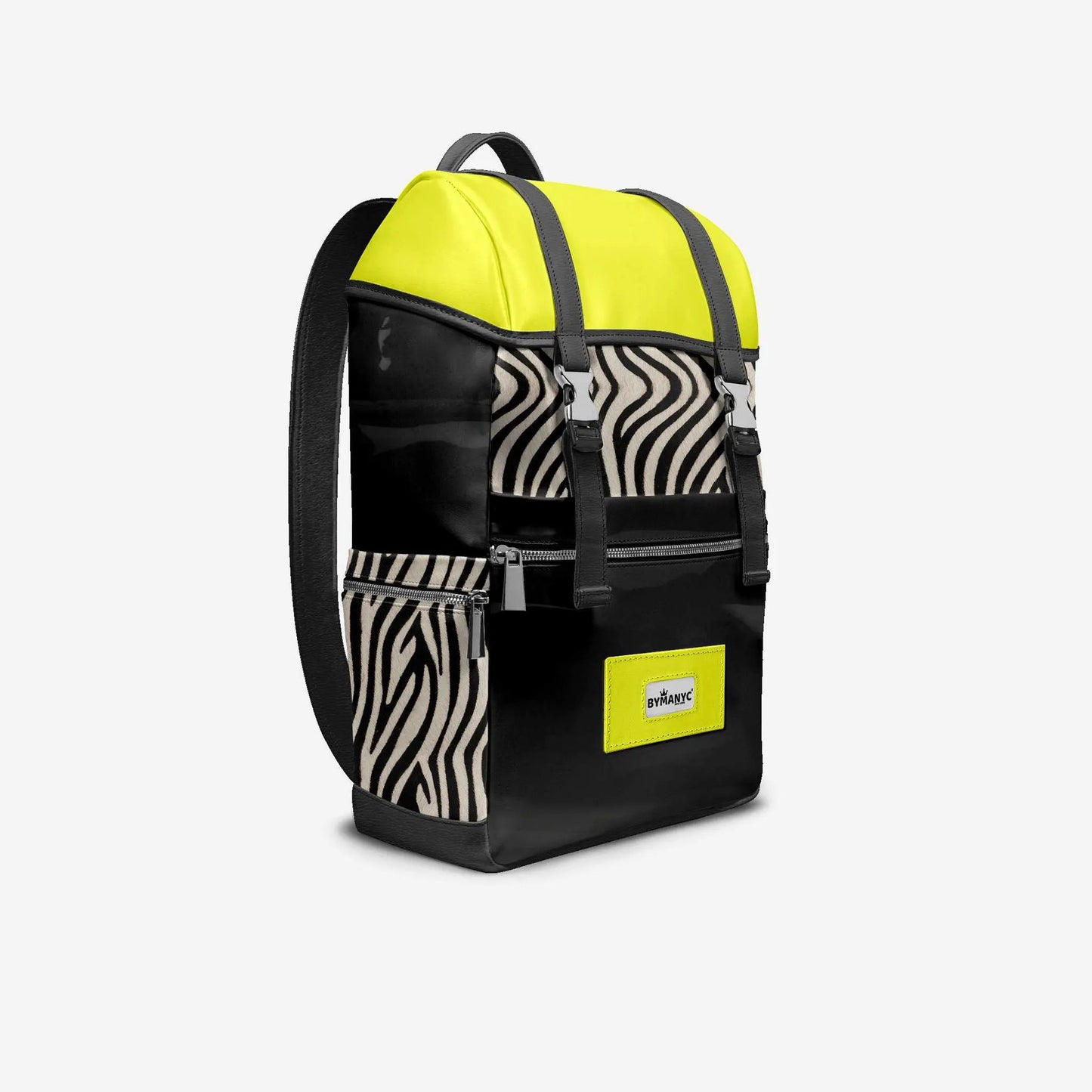 BYMANYC ® New York – NYC COUTURE Backpack in Zebra Print & Neon Yellow by BYMANYC ® New York