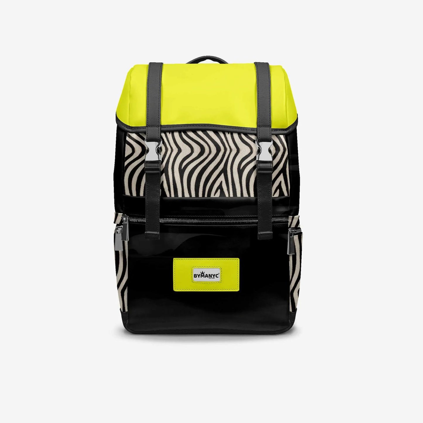 BYMANYC ® New York – NYC COUTURE Backpack in Zebra Print & Neon Yellow by BYMANYC ® New York
